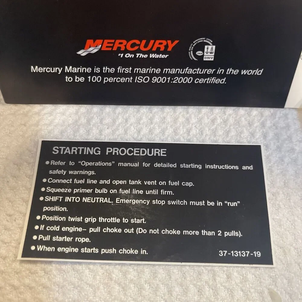 MERCURY OUTBOARD OPERATION MAINTENANCE WARRANTY MANUAL 90-10211090 1209, NEW